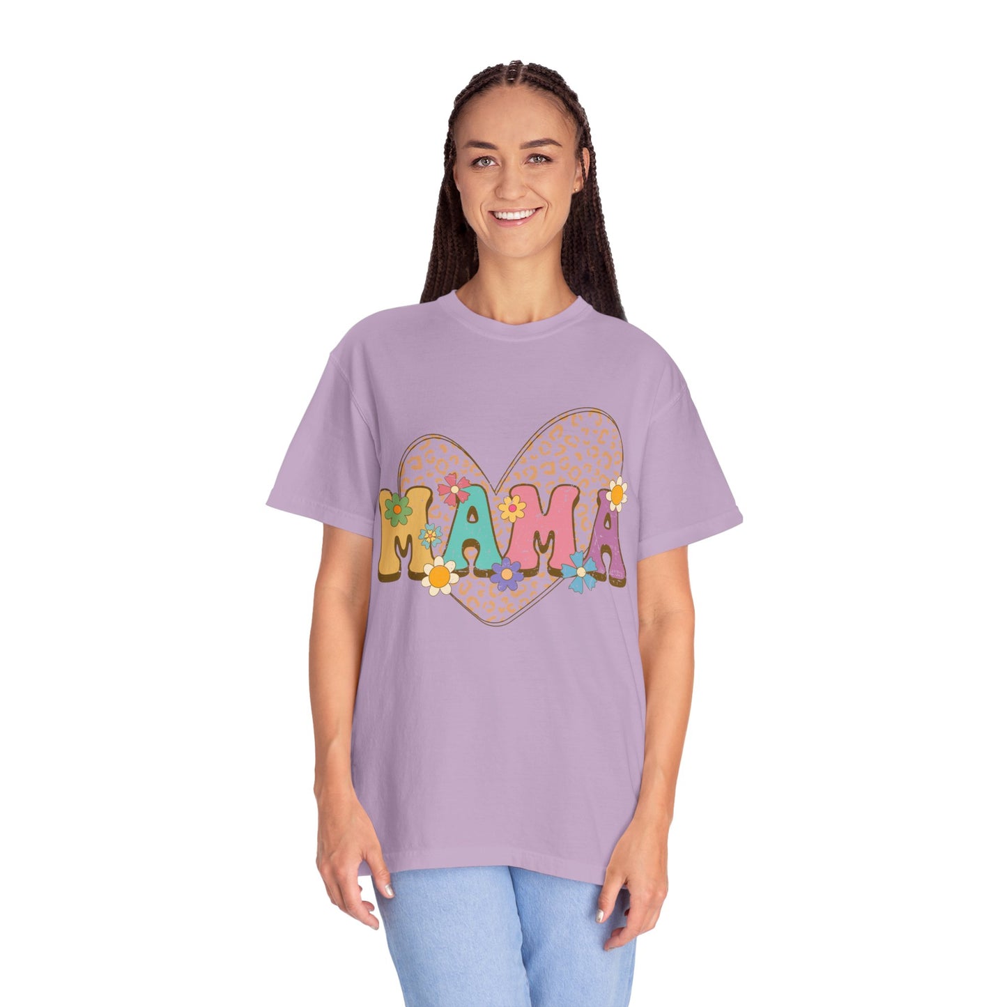 Mama Leopard Print Unisex Garment-Dyed T-shirt