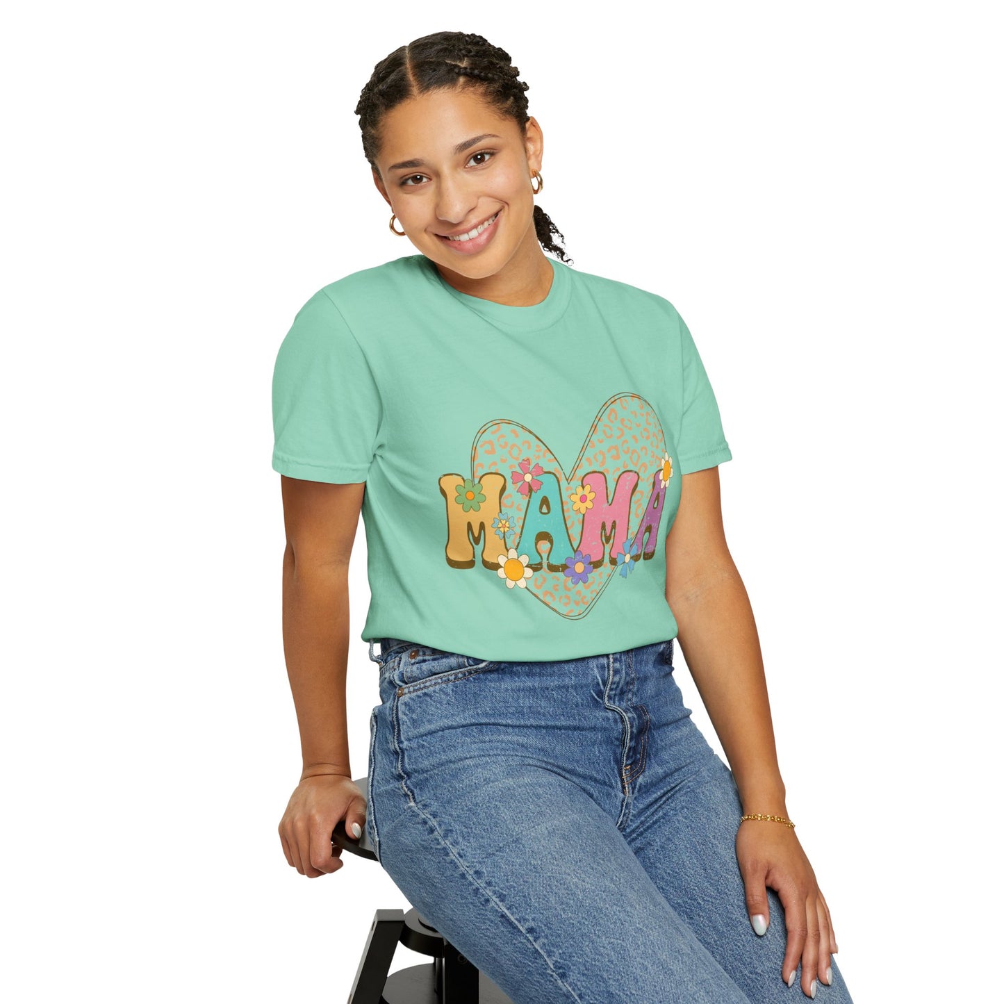 Mama Leopard Print Unisex Garment-Dyed T-shirt