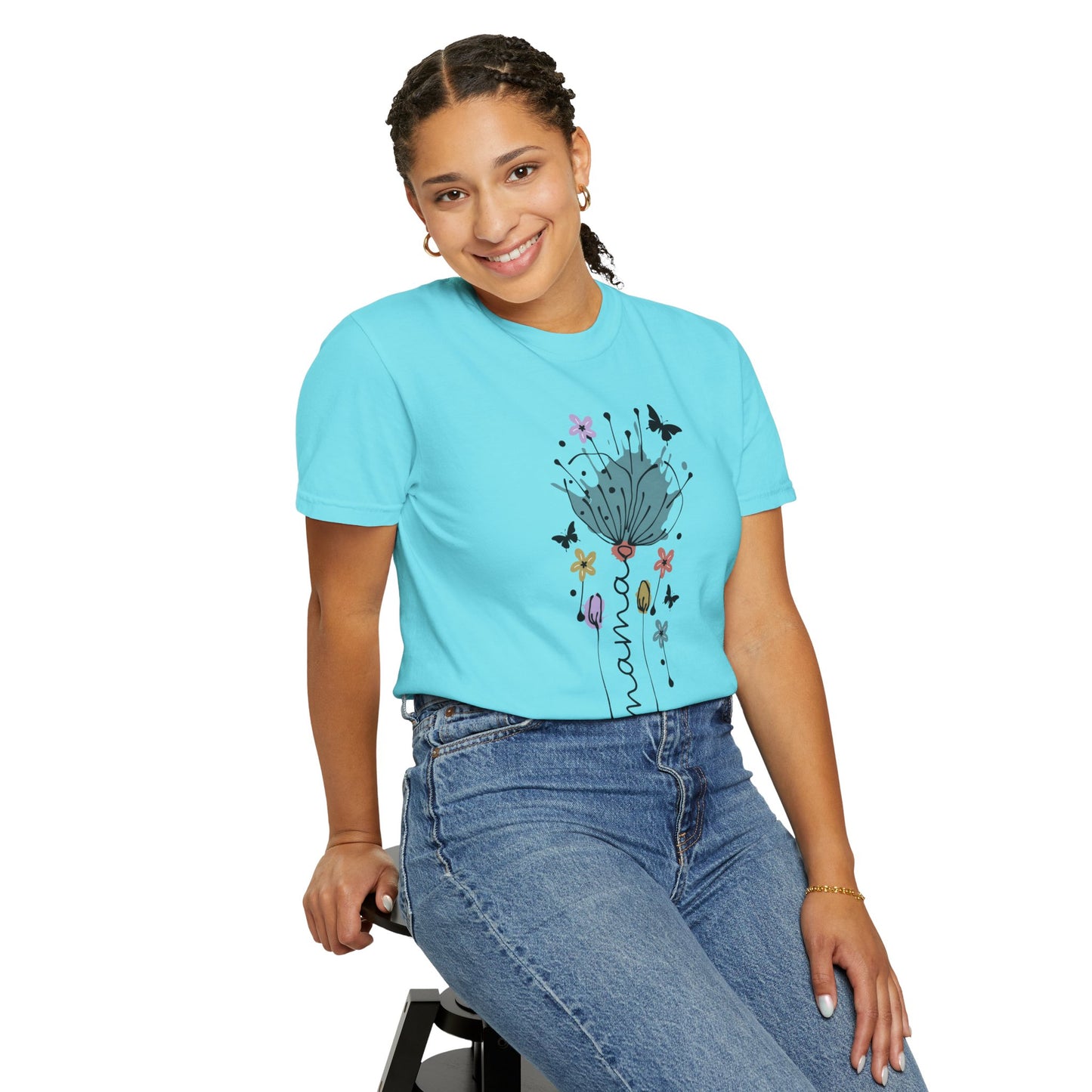 Mama Floral Unisex Garment-Dyed T-shirt