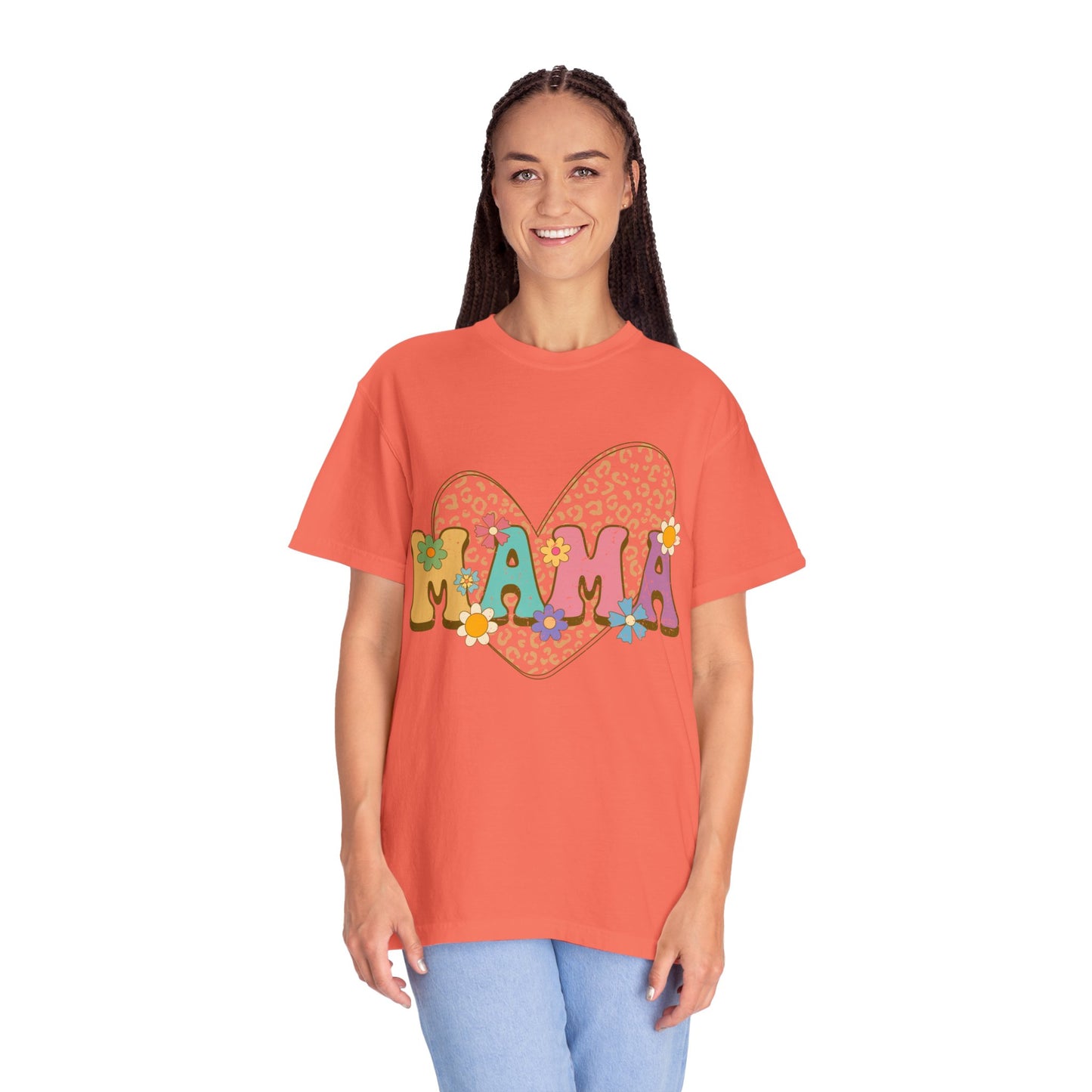 Mama Leopard Print Unisex Garment-Dyed T-shirt