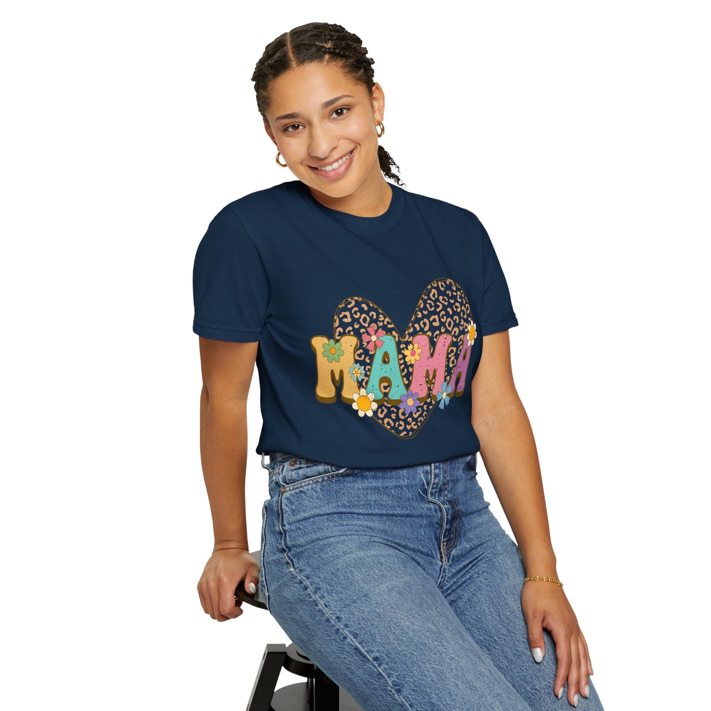 Mama Leopard Print Unisex Garment-Dyed T-shirt