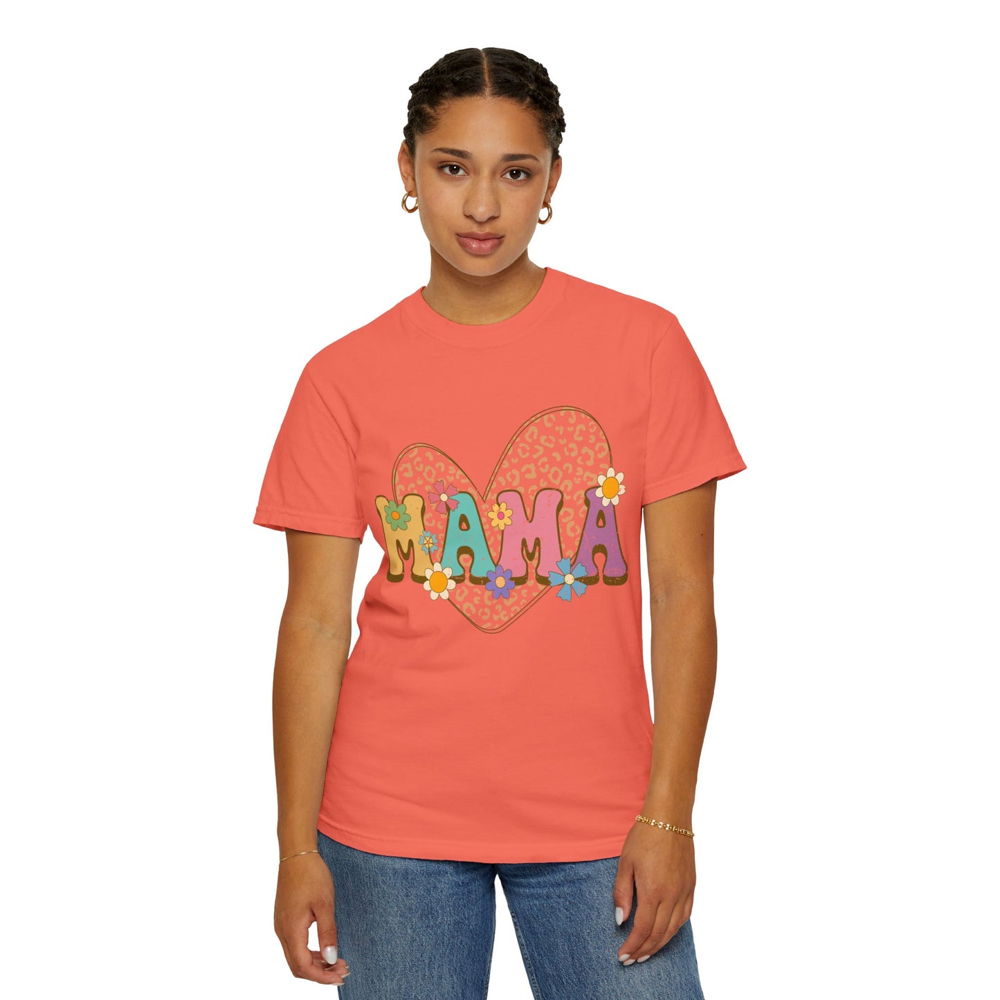 Mama Leopard Print Unisex Garment-Dyed T-shirt
