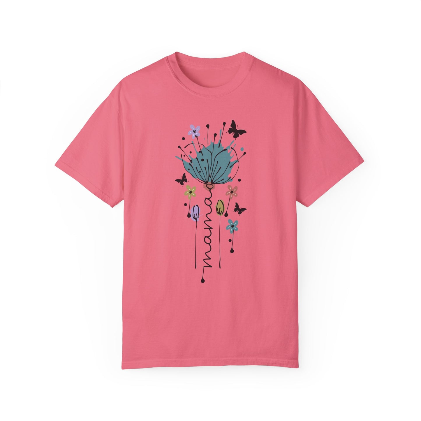 Mama Floral Unisex Garment-Dyed T-shirt