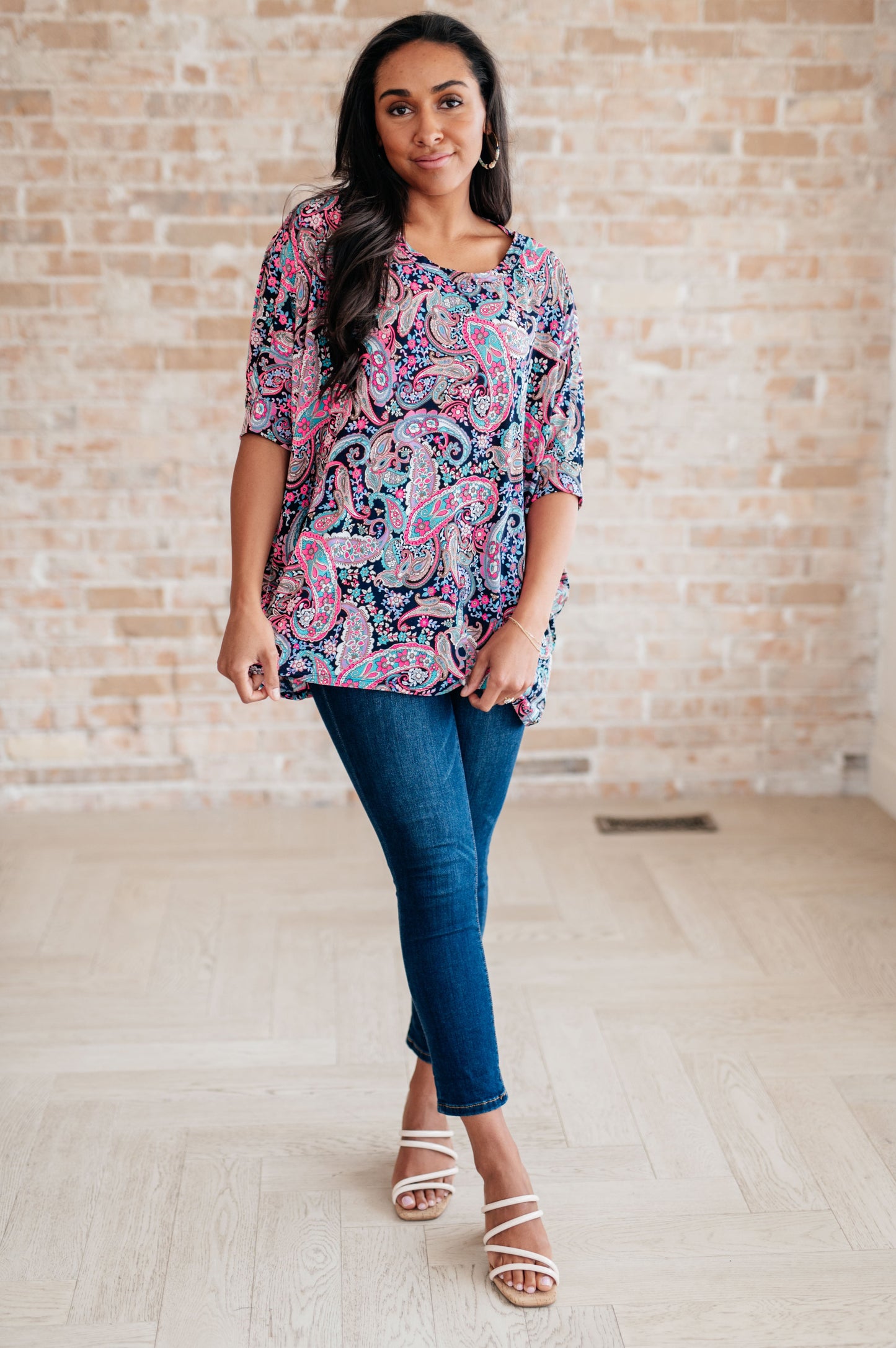 Essentially You Top in Pink Paisley