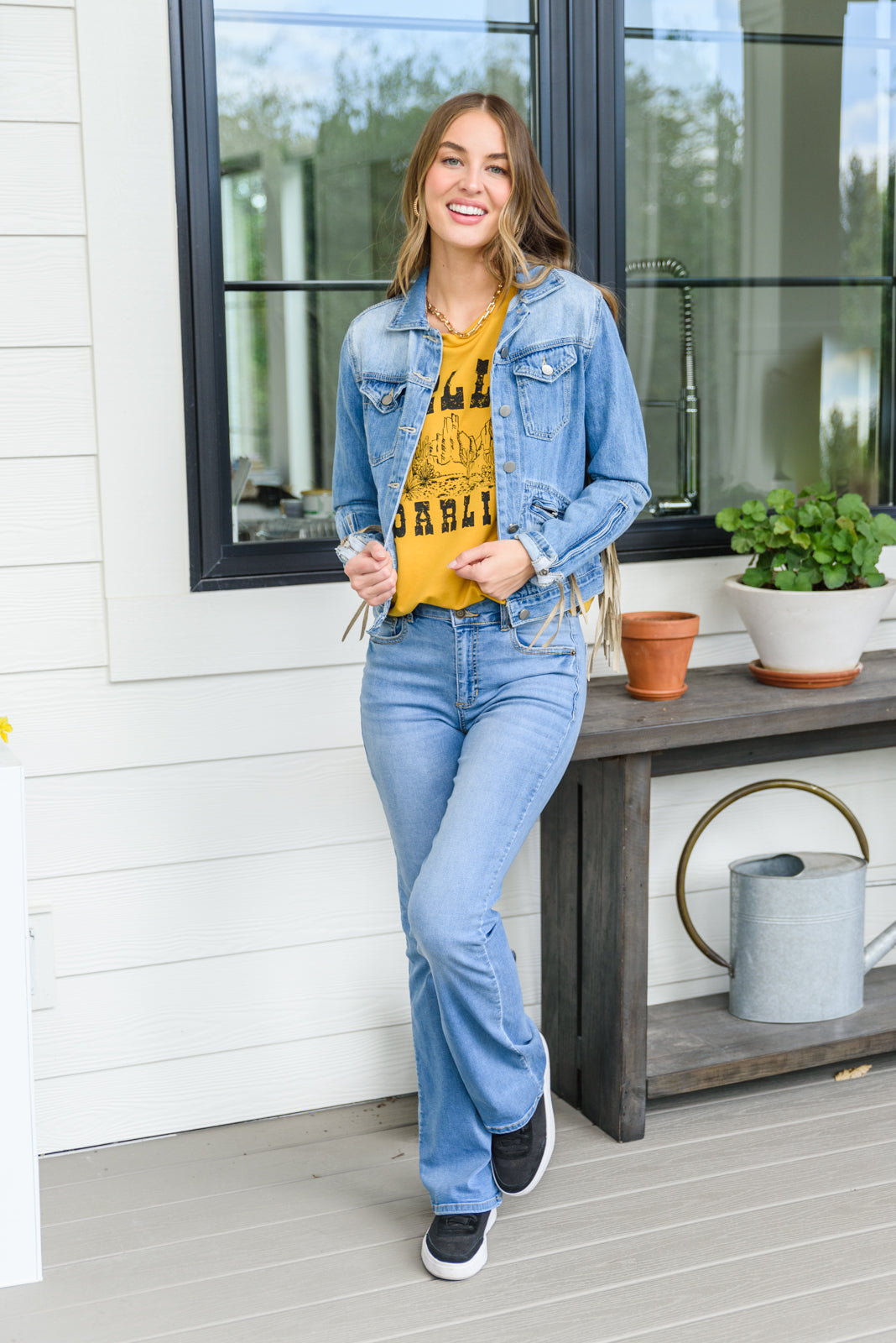 On The Fringe Jacket in Denim